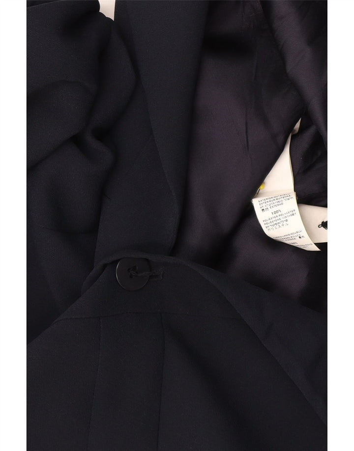 Jaqueta blazer feminina Zara com 5 botões EU 42 grande azul marinho rayon