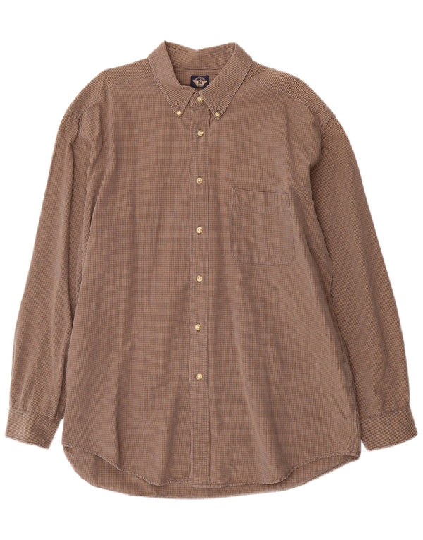 Camisa masculina Dockers XL marrom xadrez algodão