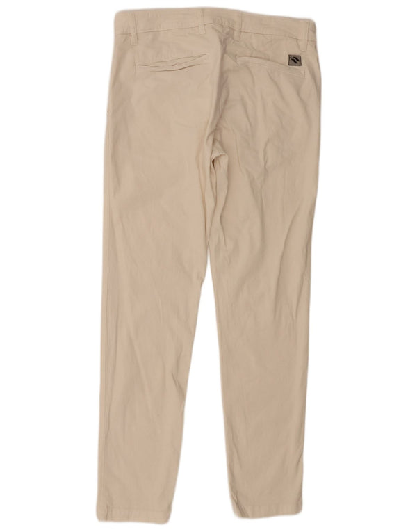 Zara Mens Slim Chino Calças EU 42 Grande W32 L30 Algodão Bege