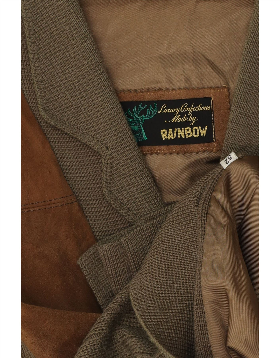 Suéter Cardigan Masculino Rainbow IT 52 Grande Bloco Colorido Marrom