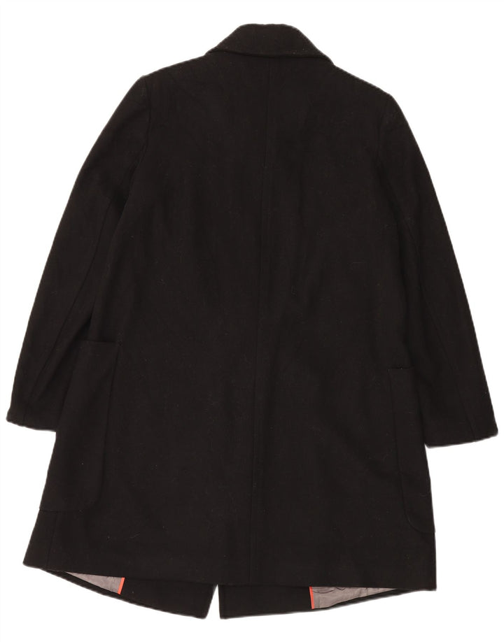 Sobretudo oversized feminino Benetton UK 10 pequeno lã preta