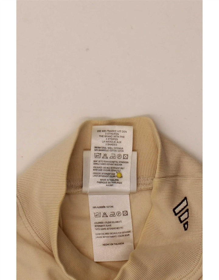 Adidas Mens Top Manga Longa UK 38/40 Algodão Bege Médio