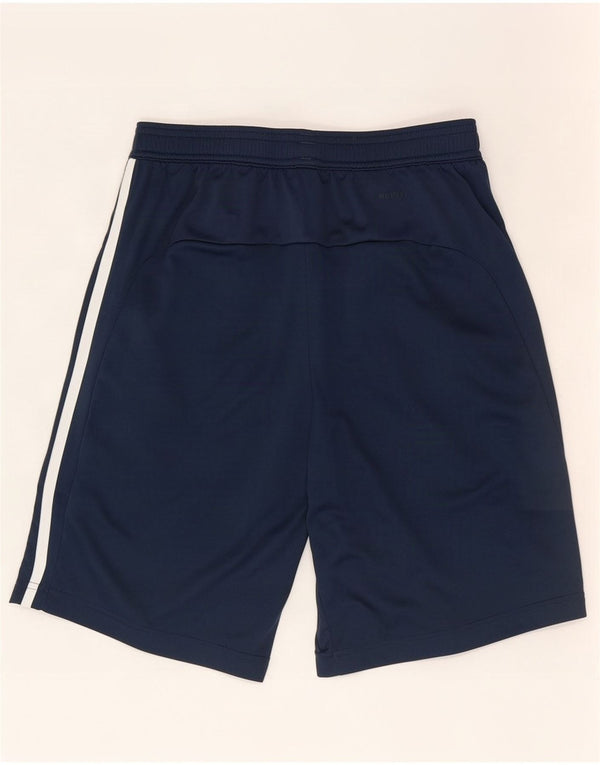 Shorts esportivos masculinos Adidas pequenos poliéster azul marinho