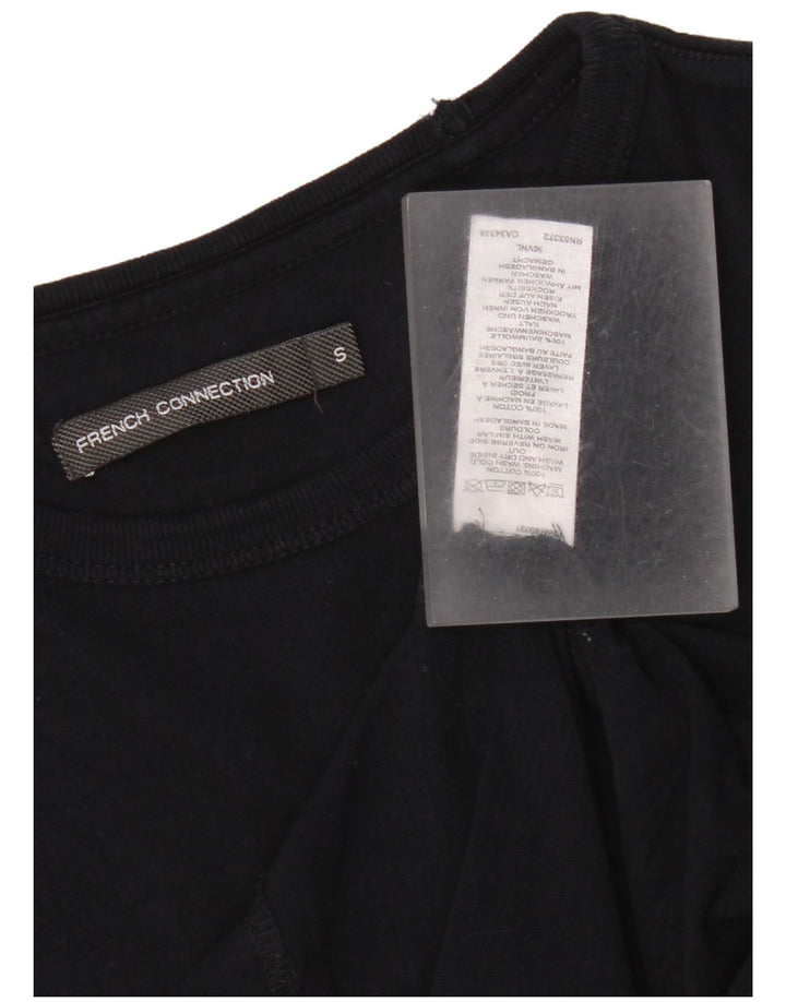 Camiseta masculina French Connection top pequeno algodão preto