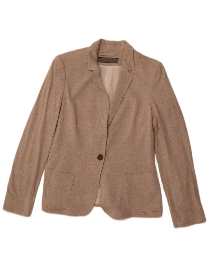 Jaqueta blazer feminina ZARA com 1 botão Reino Unido 12 marrom médio