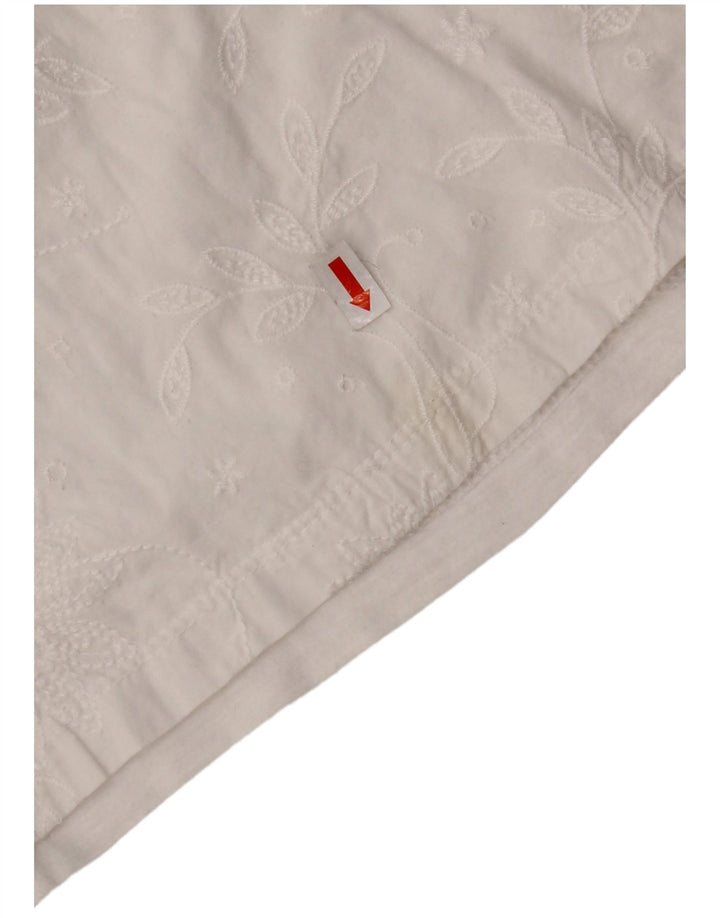 Blusa feminina de manga 3/4 NAPAPIJRI UK 10 pequena floral branca