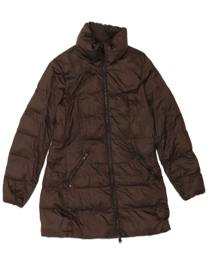 Casaco acolchoado feminino Massimo Dutti UK 14 poliéster marrom médio