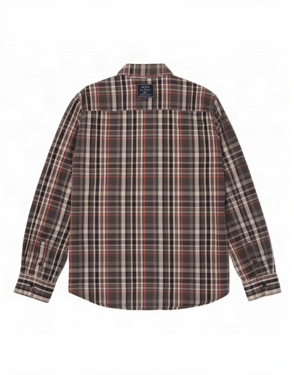 Camisa de flanela masculina Timberland média 15-16 anos algodão xadrez cinza
