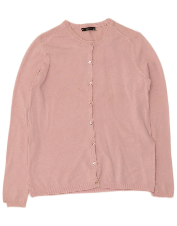 Suéter cardigã feminino Zara Reino Unido 12 rosa médio