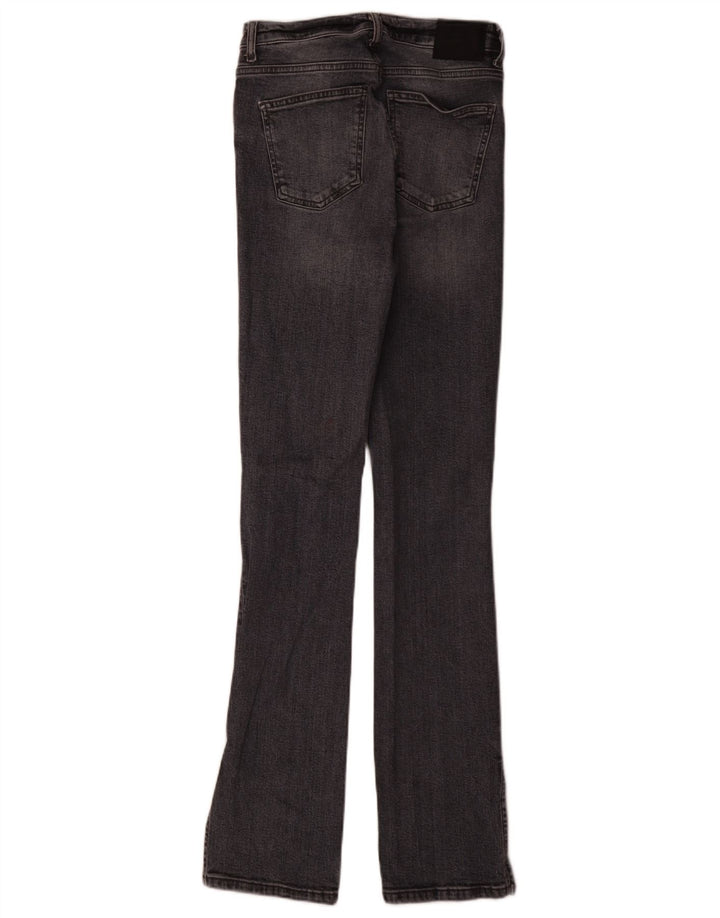 Zara Jeans femininos desgastados slim EU 38 pequeno W28 L34 algodão cinza