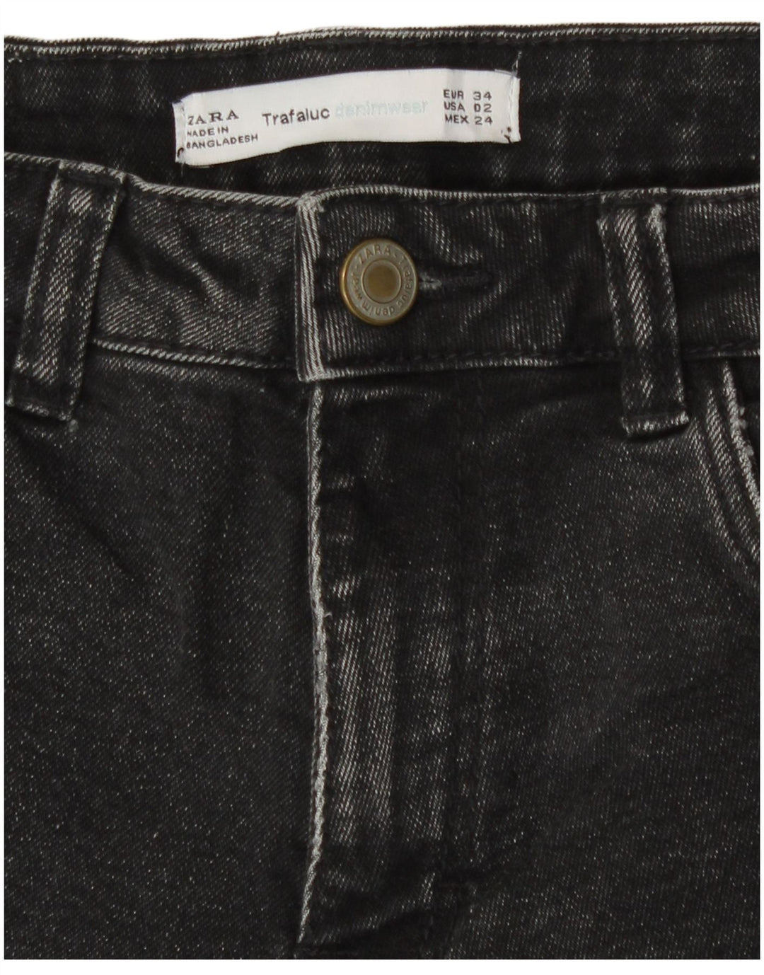 Shorts jeans feminino Zara EU 34 2XS W24 preto