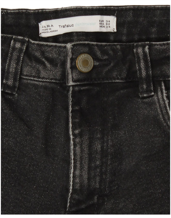 Shorts jeans feminino Zara EU 34 2XS W24 preto