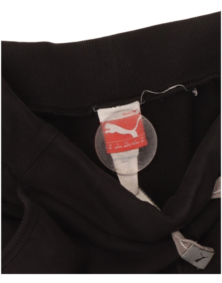 Puma Mens Graphic Calças de treino médio algodão preto