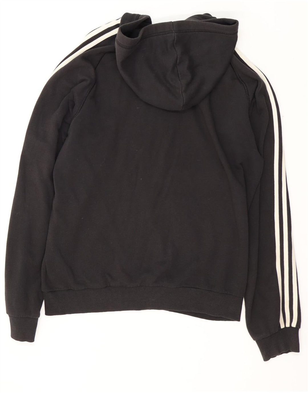 Adidas masculino zip moletom com capuz grande algodão preto