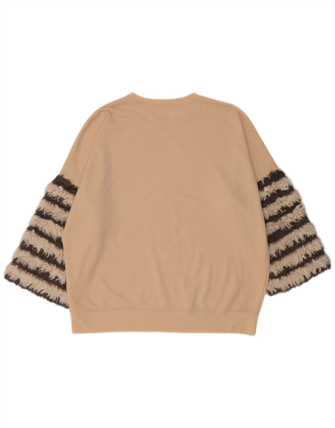 Zara Suéter feminino oversized manga 3/4 Reino Unido 14 médio bege