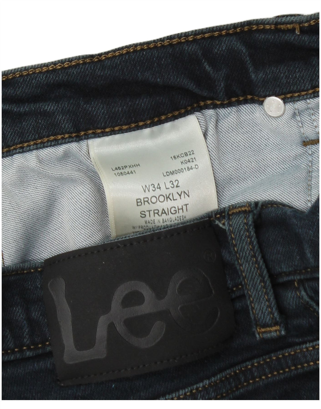 LEE Masculino Brooklyn Straight Jeans W34 L32 Azul Algodão
