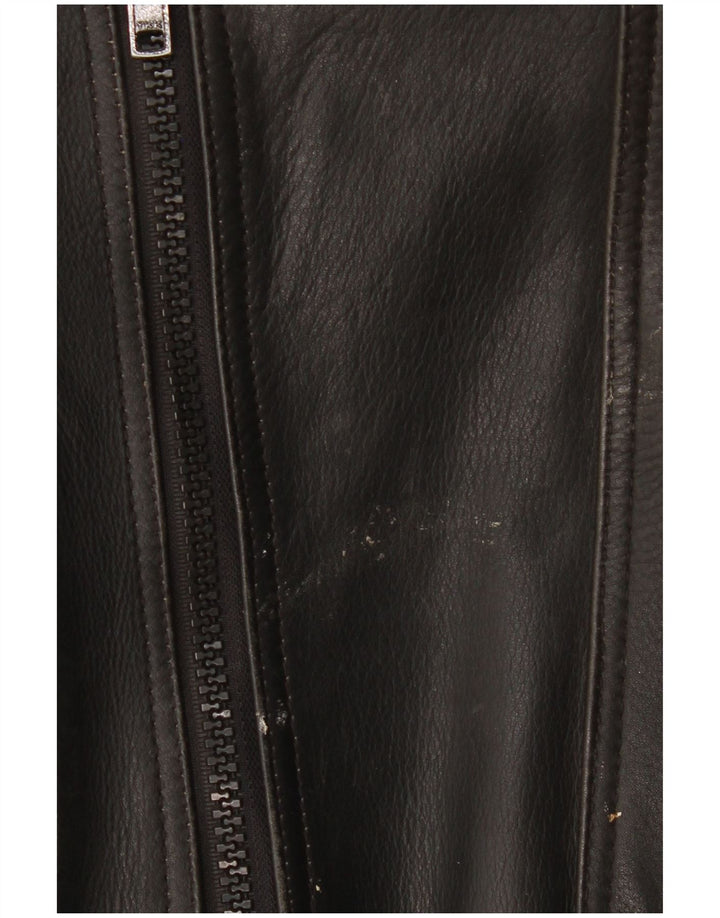 Jaqueta masculina de couro Racer Modeka IT 56 2XL motocicleta preta