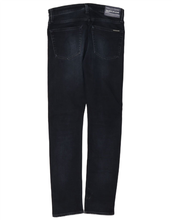 Calvin Klein Masculino Slim Jeans W28 L32 Azul Marinho Algodão