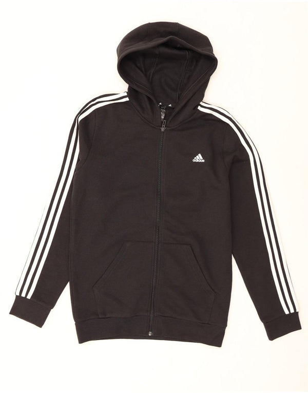 Suéter adidas masculino com capuz e zíper 15-16 anos algodão preto