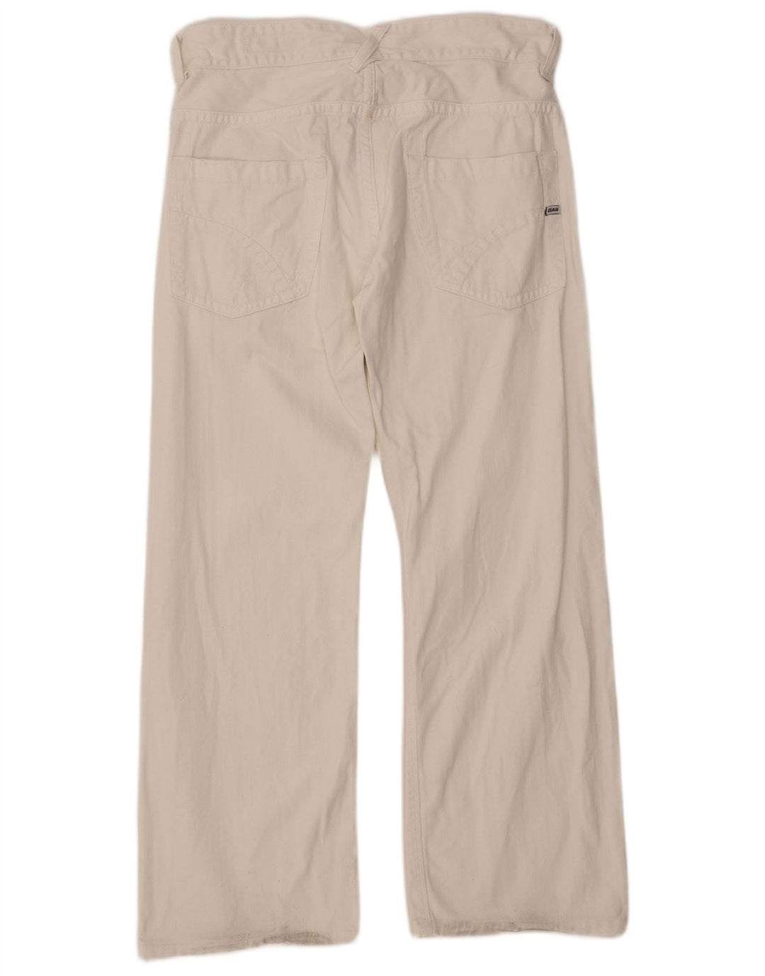 GAS Mens Loose Jeans Médio W32 L29 Algodão Branco
