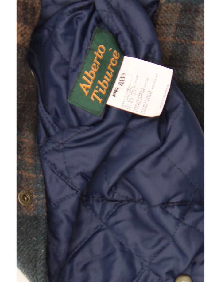 Colete masculino vintage IT 48 lã xadrez multicolorida média