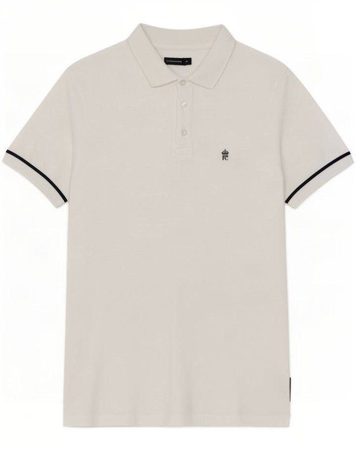 Camisa polo masculina French Connection algodão branco médio