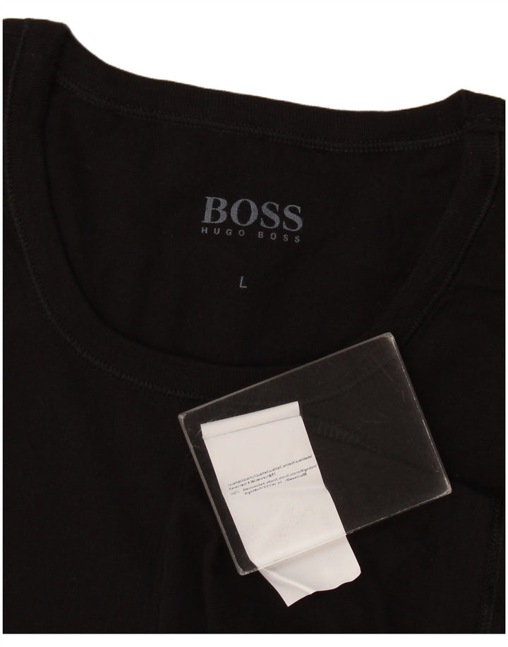Camiseta masculina Hugo Boss grande algodão preto