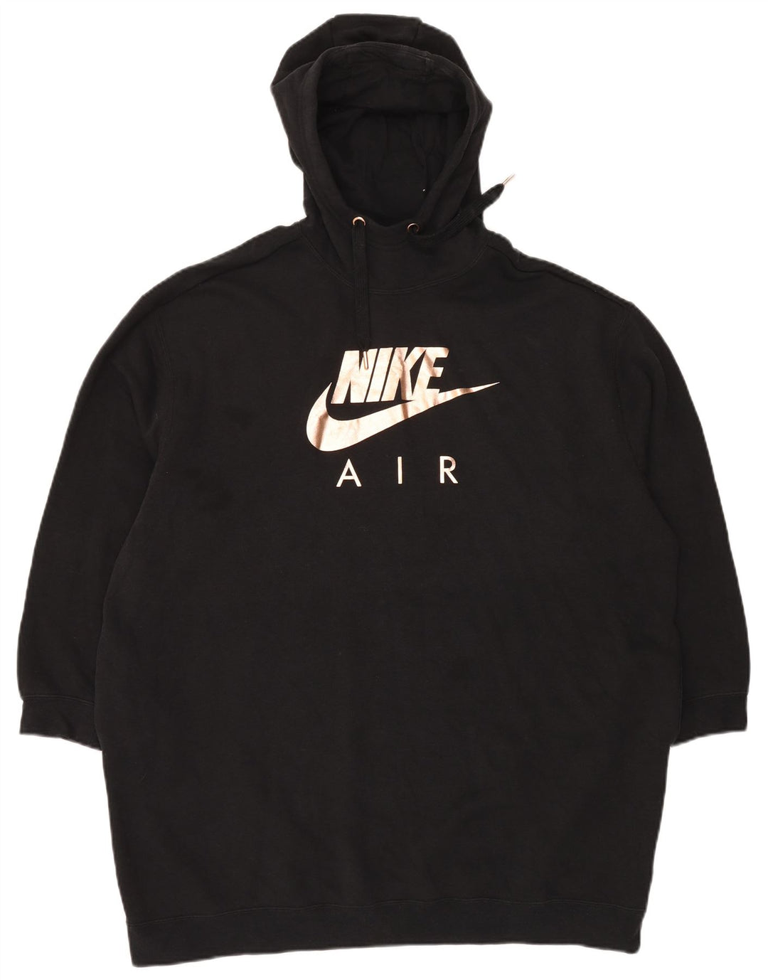 NIKE feminino oversized longline gráfico moletom com capuz UK 16 grande preto