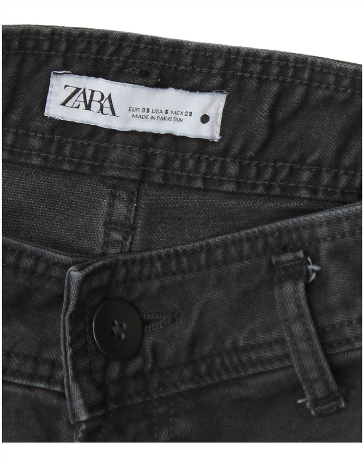 Calça jeans feminina Zara de perna larga EU 38 médio W28 L29 azul marinho