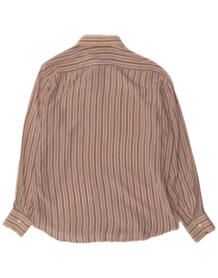 Camisa masculina Pancaldi & B grande seda listrada multicolorida