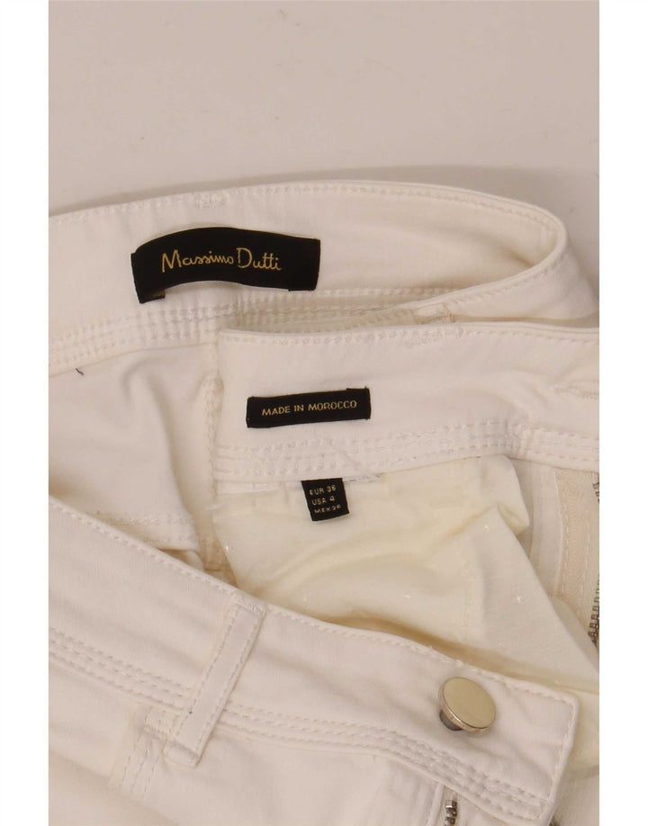 Jeans retos femininos Massimo Dutti EU 36 XS W26 L26 branco