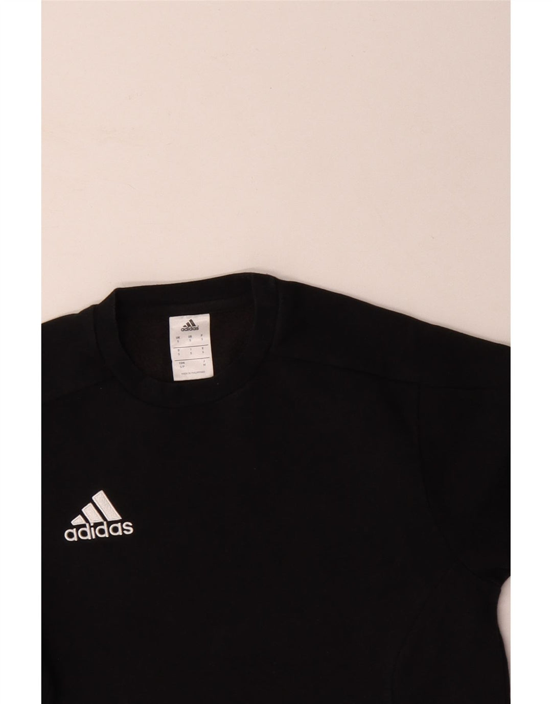 ADIDAS Mens Moletom Jumper Pequeno Algodão Preto