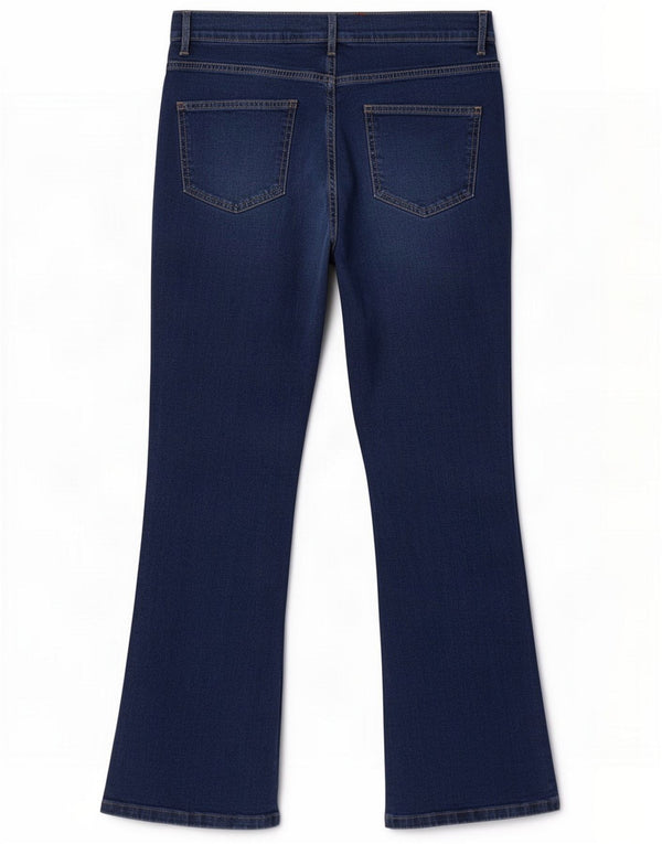 Marks & Spencer Womens Slim Bootcut Jeans UK 12 Médio W30 L28 Azul Algodão