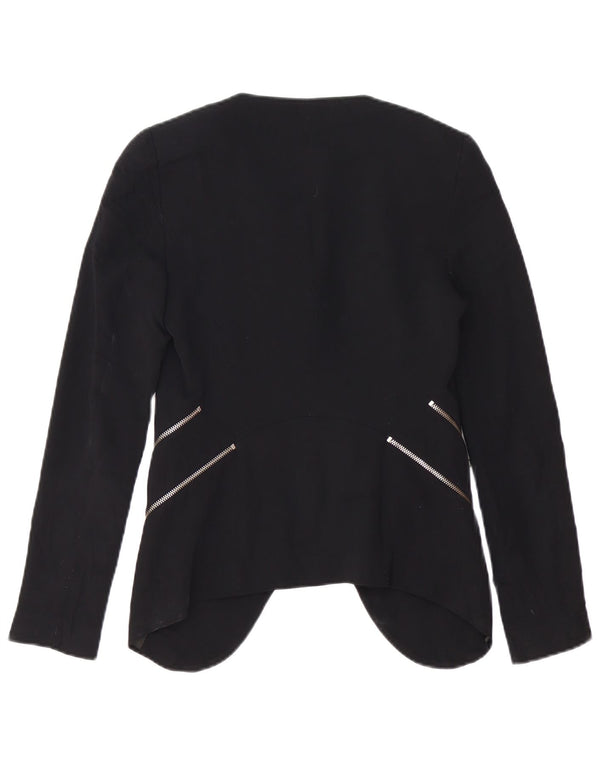 Jaqueta Zara Womens Open Blazer UK 6 XS Poliéster Preto