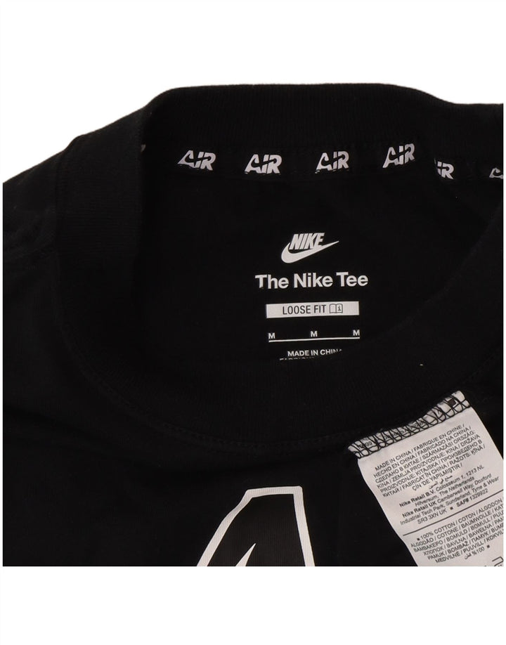 Camiseta masculina Nike Air Loose Fit gráfica top médio algodão preto