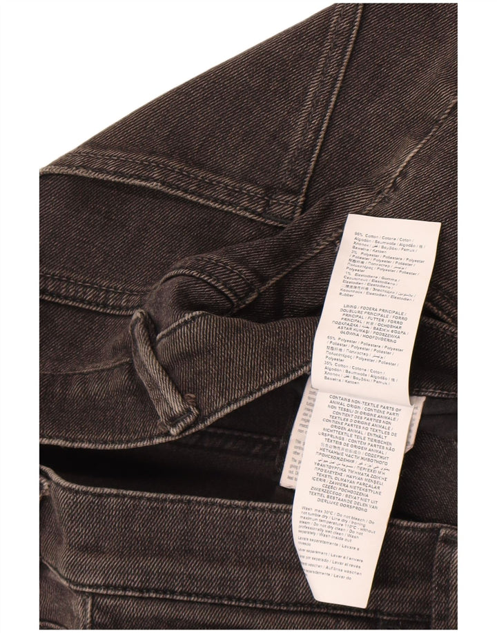 Trussardi Jeans masculino desgastado slim W33 L34 algodão preto