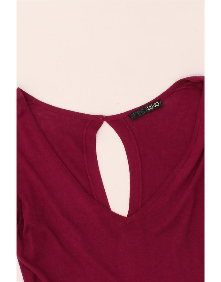 LIU JO Womens Long Sleeve Jumper Dress IT 46 Large Maroon Cotton Vintage Liu Jo and Second-Hand Liu Jo from Messina Hembry 