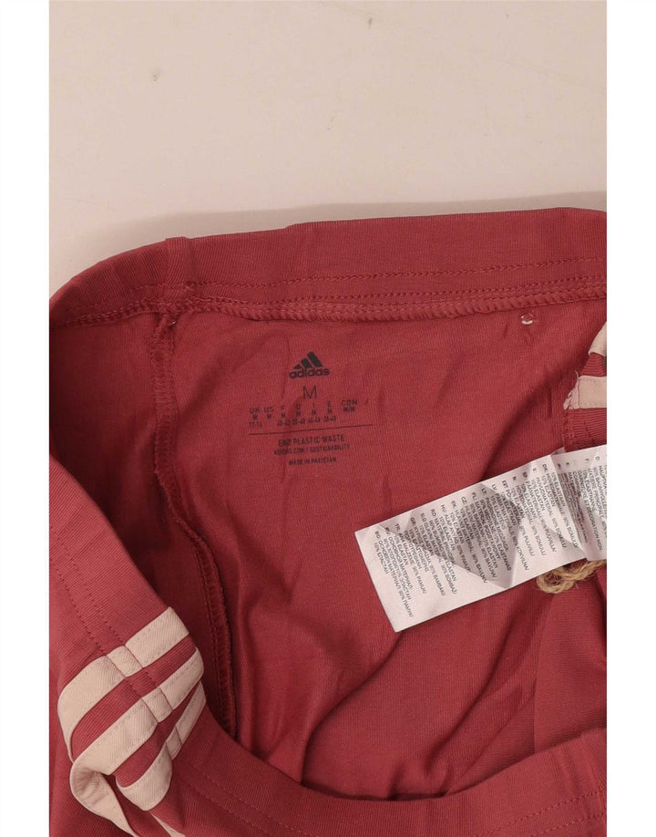 Leggings Adidas Femininas UK 12/14 Médio Vermelho Colorblock Algodão