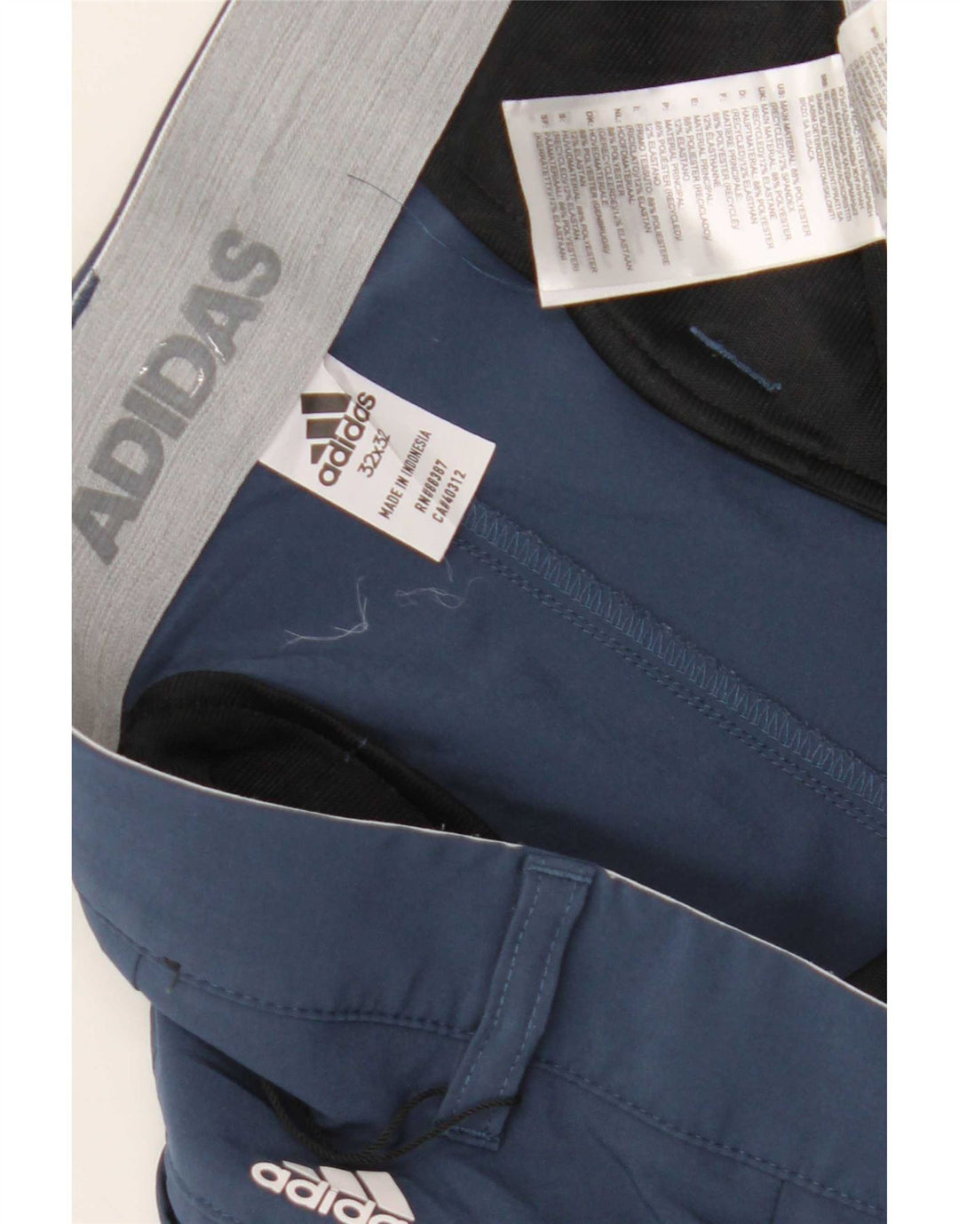Adidas Mens Slim Chino Calças W32 L32 Azul Poliéster