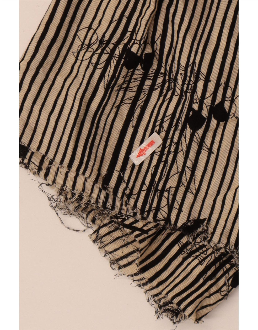 Blusa feminina vintage manga 3/4 top UK 12 médio off white listrado