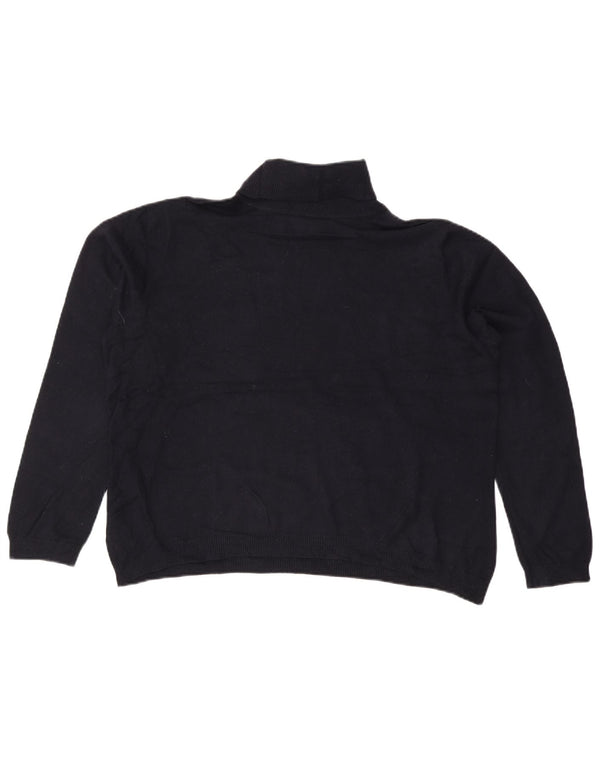 Suéter feminino RALPH LAUREN com gola redonda Reino Unido 20 2XL seda azul marinho