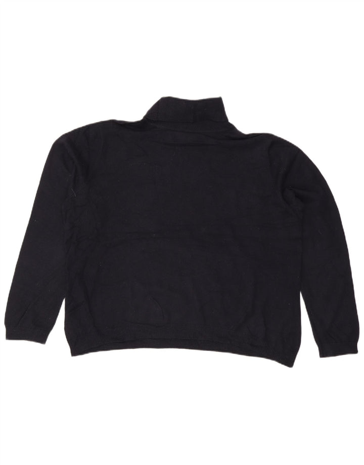 Suéter feminino RALPH LAUREN com gola redonda Reino Unido 20 2XL seda azul marinho