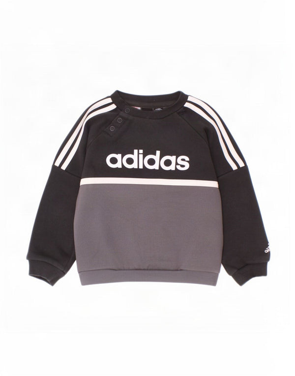 Suéter gráfico Adidas Baby Boys 12-18 meses cinza colorblock