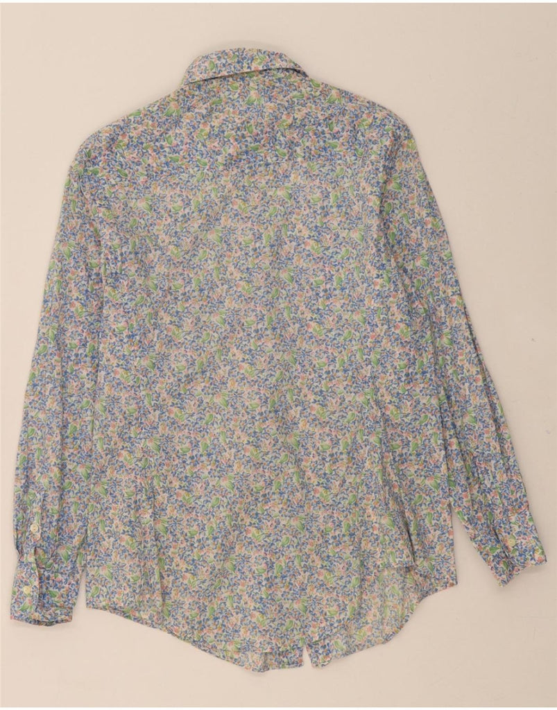 CACHAREL Womens Shirt UK 16 Large Blue Floral Cotton Vintage Cacharel and Second-Hand Cacharel from Messina Hembry 