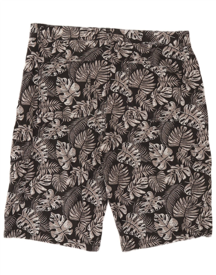 Atlas For Men Mens Cargo Shorts W36 Grande Algodão Floral Preto