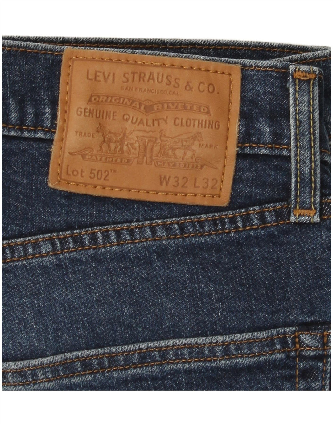 LEVI'S Masculino 502 Tapered Jeans W32 L29 Azul Algodão