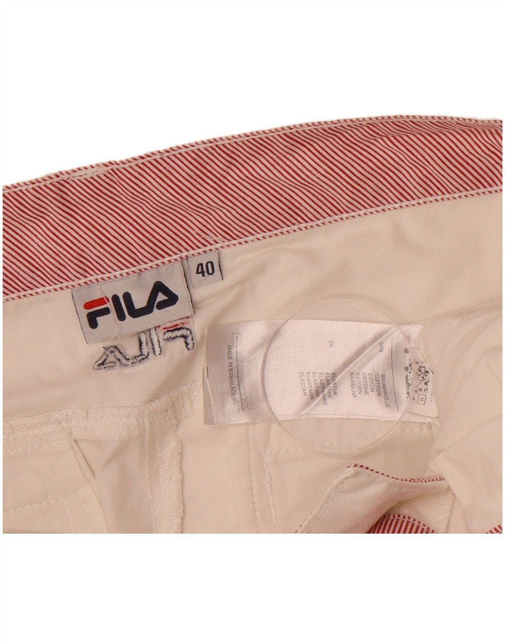 FILA Shorts Chino Feminino EU 40 Médio W30 Algodão Branco