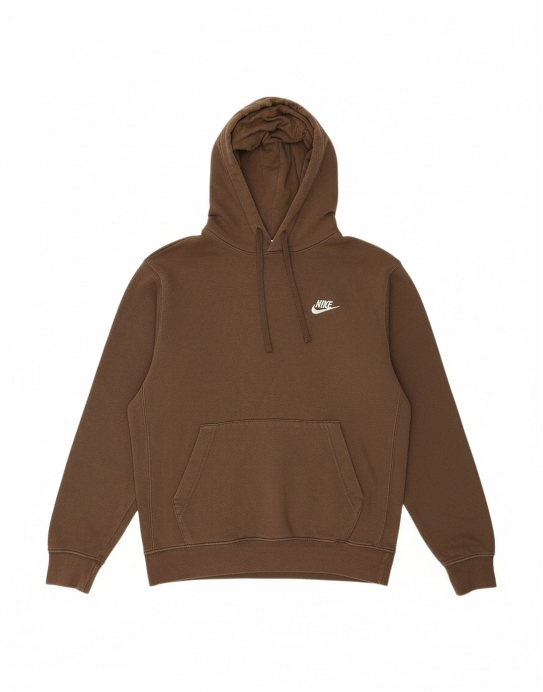 NIKE Mens Hoodie Jumper Pequeno Algodão Marrom
