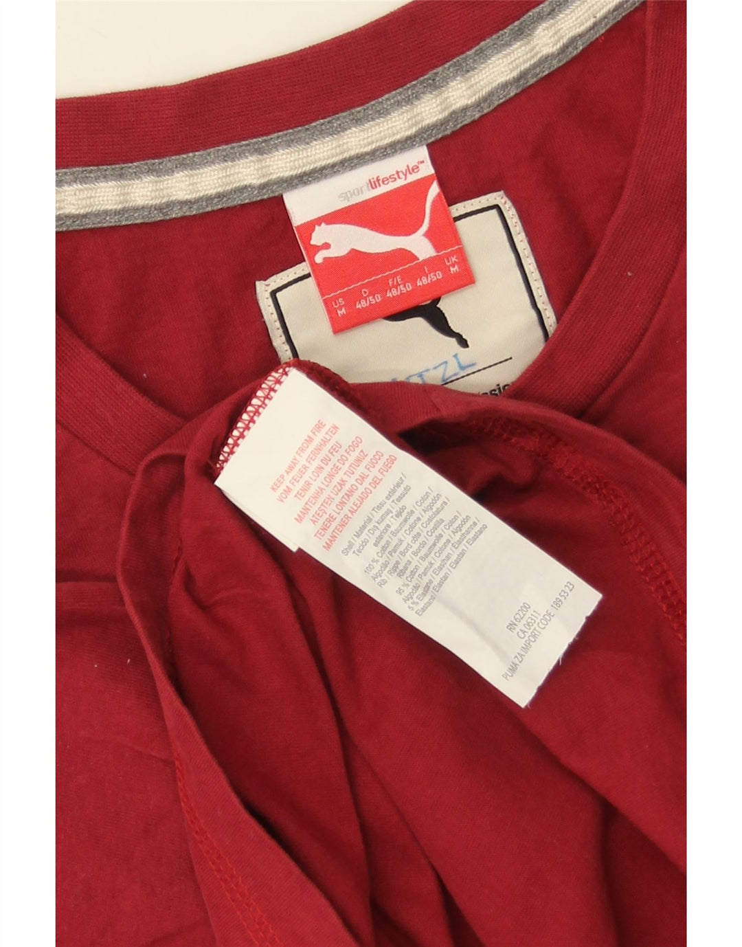 Camiseta masculina PUMA com estampa gráfica de algodão vermelho médio