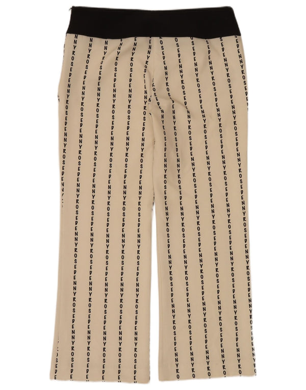 Calça feminina casual gráfica Denny Rose IT 44 médio W32 L28 bege